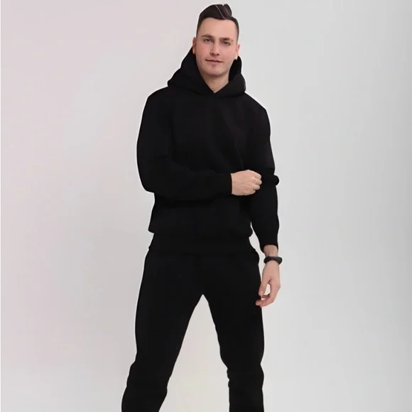 NEW Black winter hoodie & joggers set. Fleece model. ❄️ - Picture 4 of 4